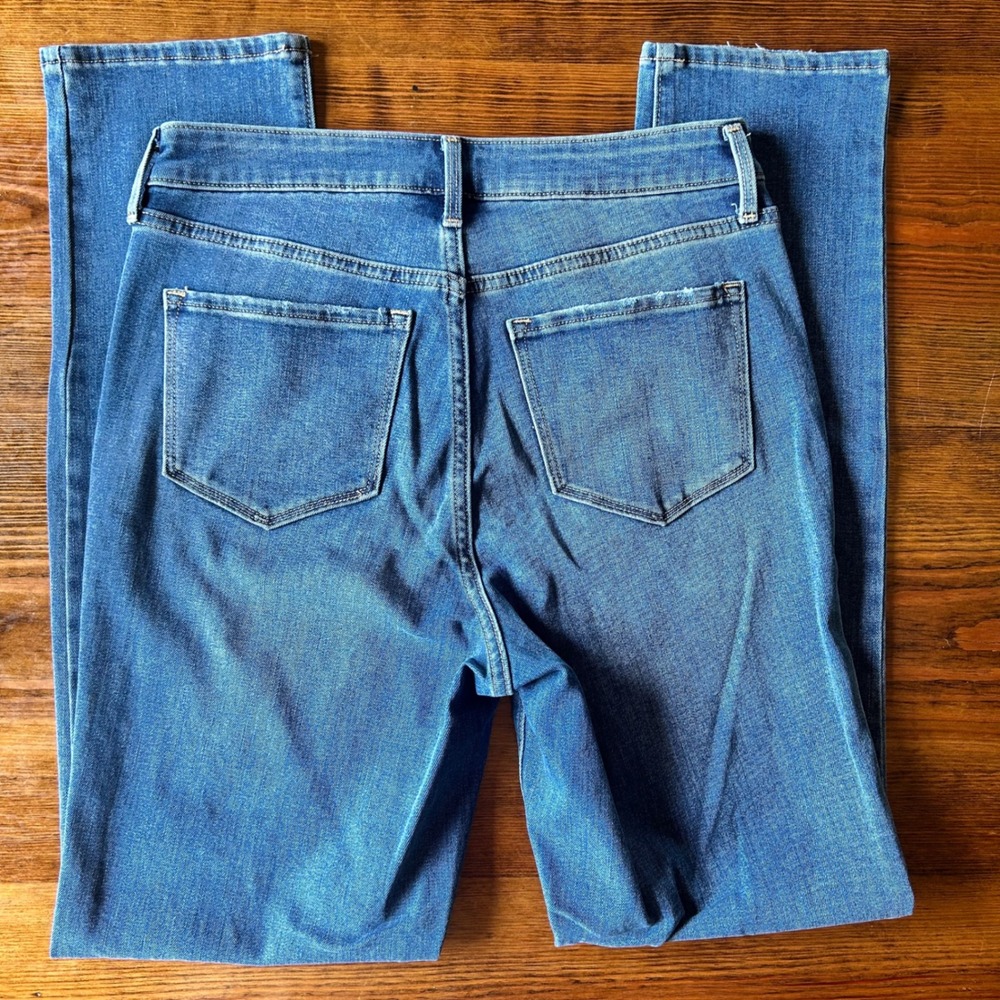 Old Navy HR Slim Straight Denim Distressed Jeans 8 Tall - Picture 3 of 5